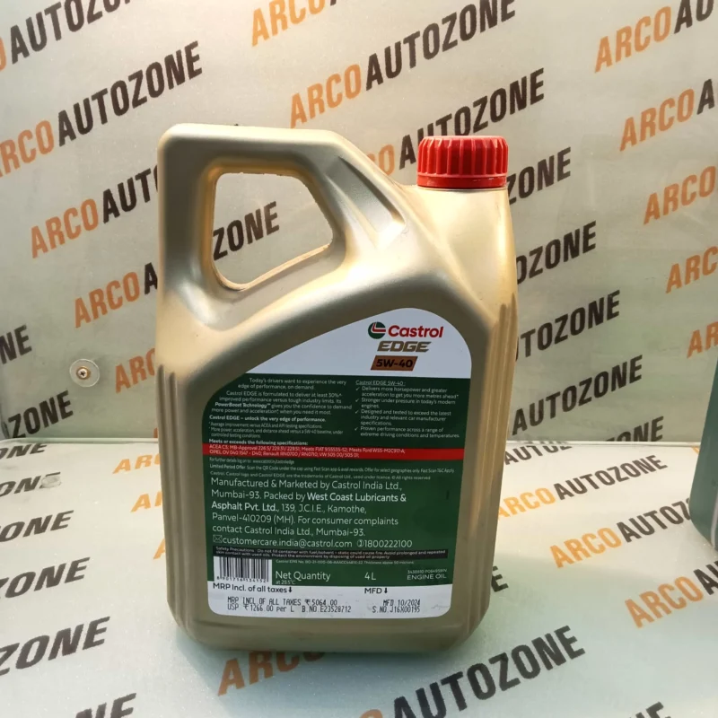 ENGINE OIL CASTROL EDGE 5W40 4L 3438810 - Image 2